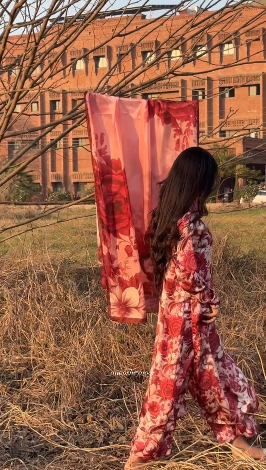 Carmine (Silk-3 piece)