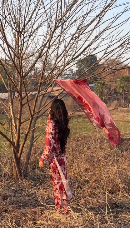 Carmine (Silk-3 piece)