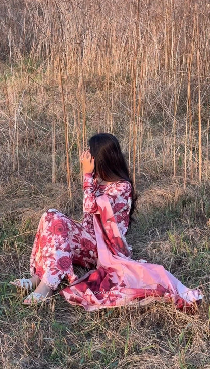 Carmine (Silk-3 piece)